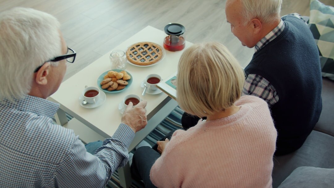 seniors having tea