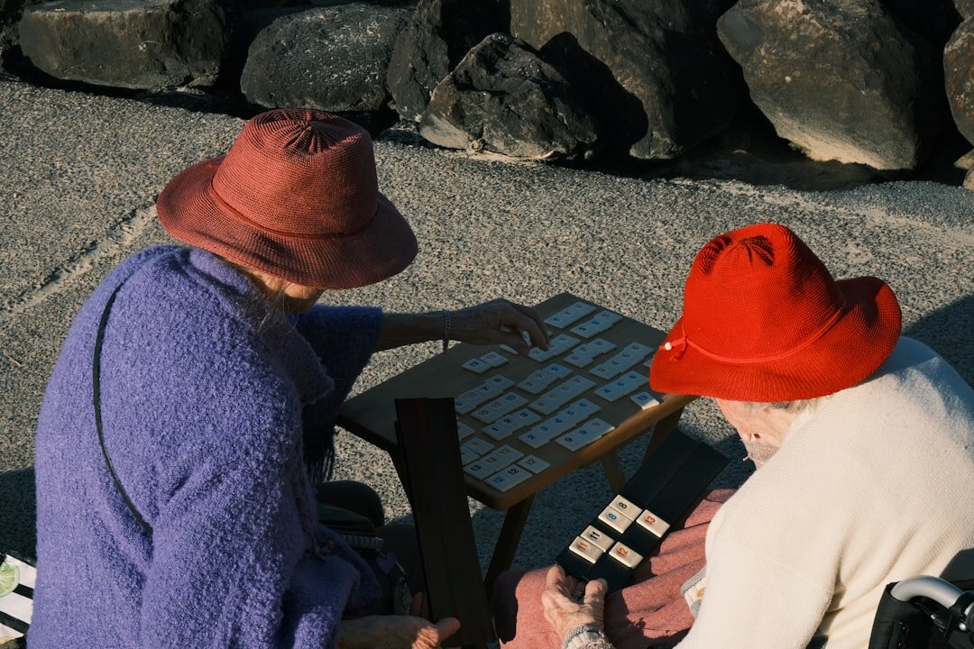 seniors playing cards