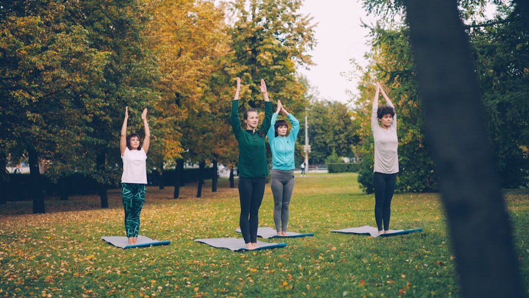 seniors doing gentle yoga