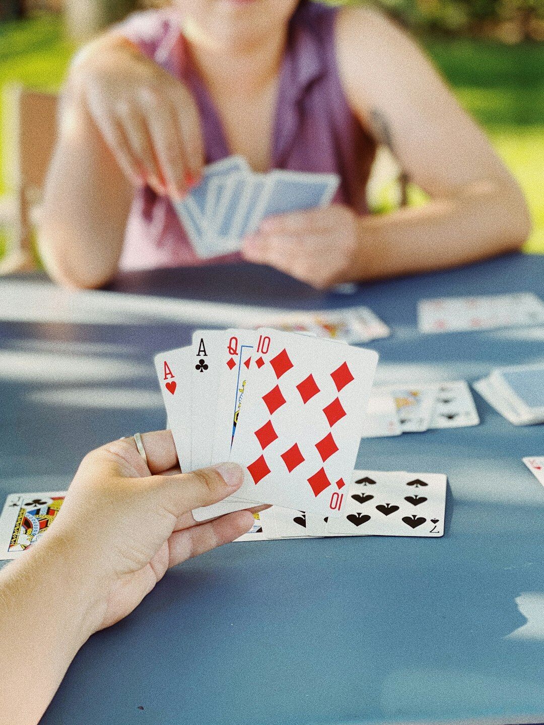 seniors playing cards