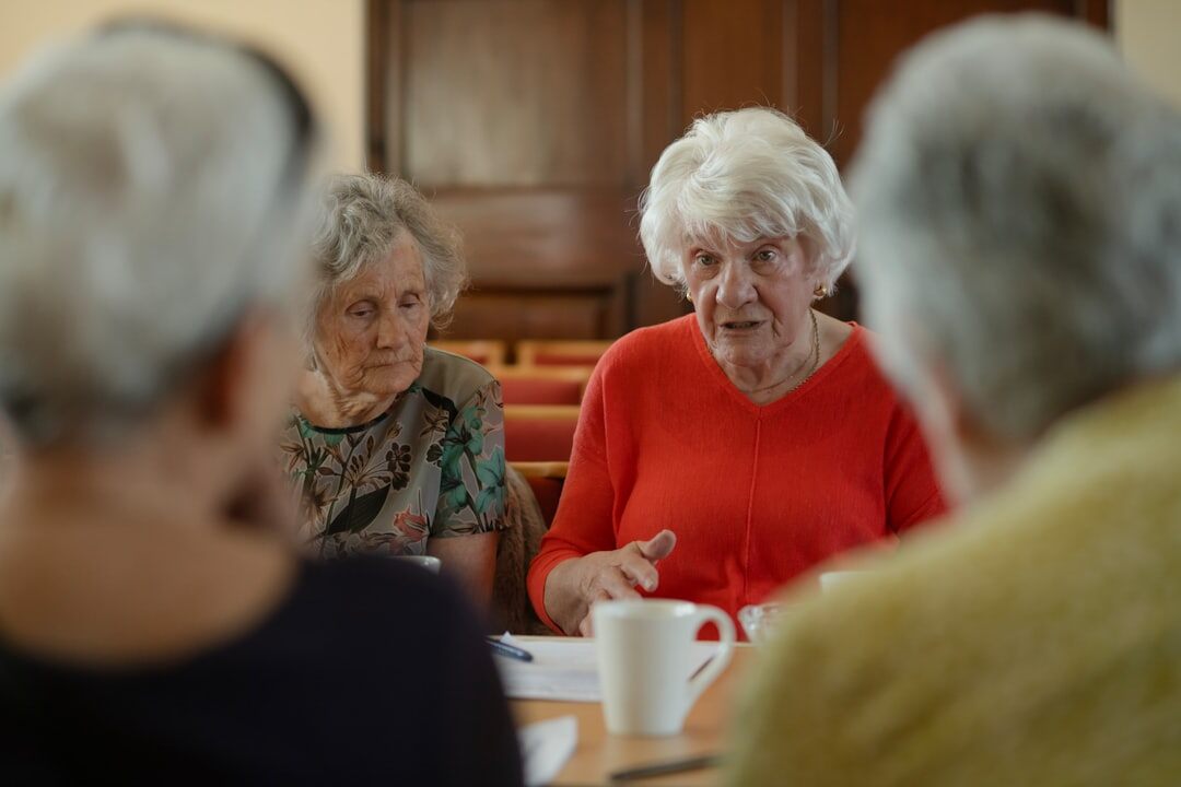 seniors having tea together