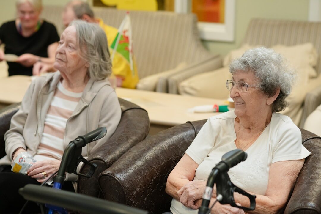 group of seniors laughing together